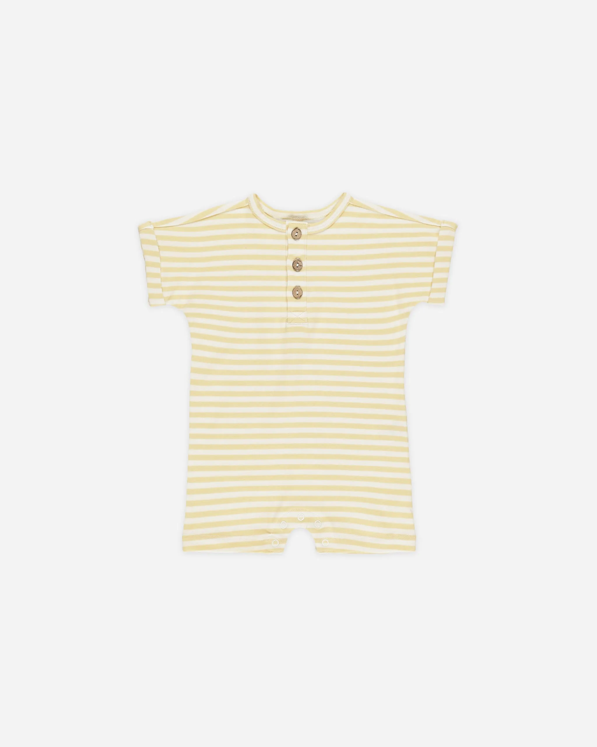 -Short Sleeve One-Piece || Yellow Stripe-