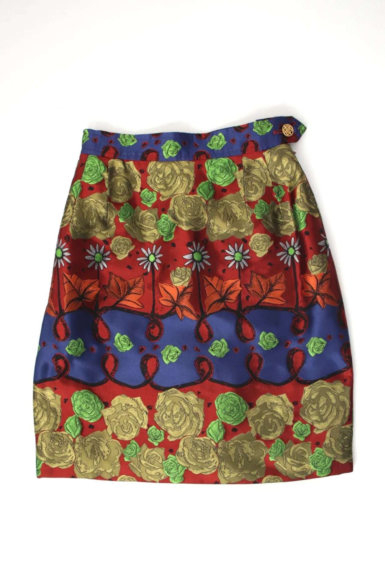 1990s Christian Lacroix Jacquard Rhinestone Skirt Suit