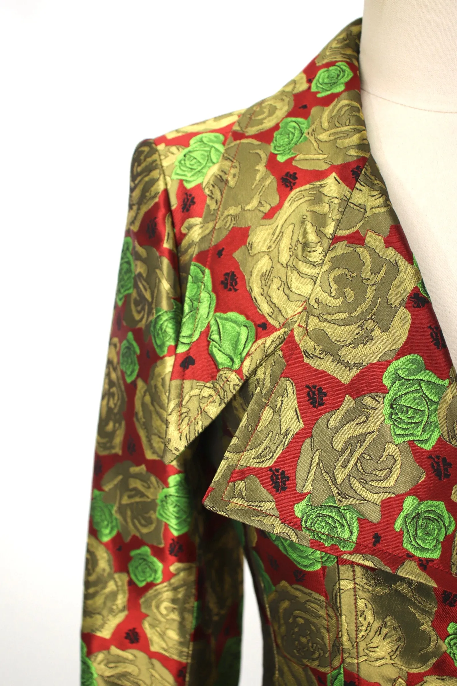 1990s Christian Lacroix Jacquard Rhinestone Skirt Suit