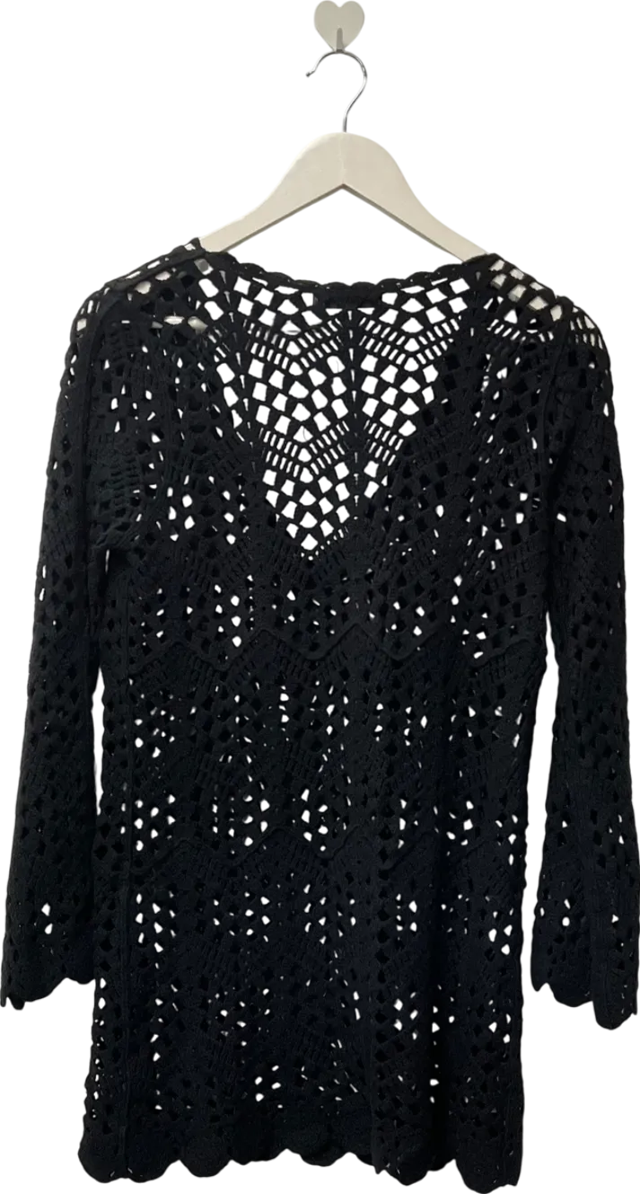 Accessorize Crochet Kaftan Black UK S