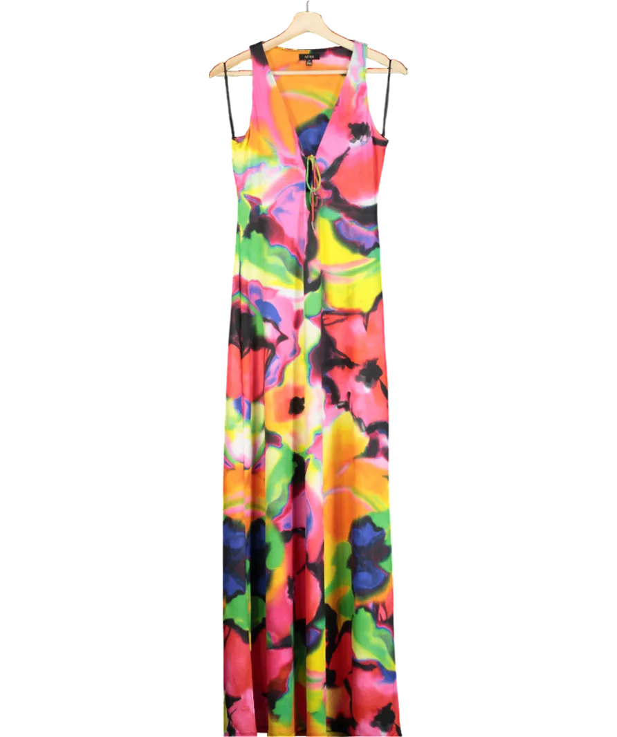 AFRM Multicoloured Sleeveless Cutout Printed Maxi Dress UK S