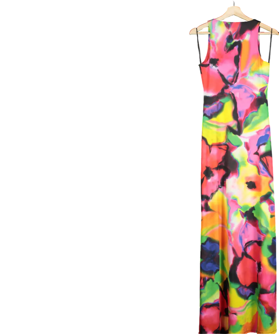 AFRM Multicoloured Sleeveless Cutout Printed Maxi Dress UK S
