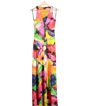 AFRM Multicoloured Sleeveless Cutout Printed Maxi Dress UK S