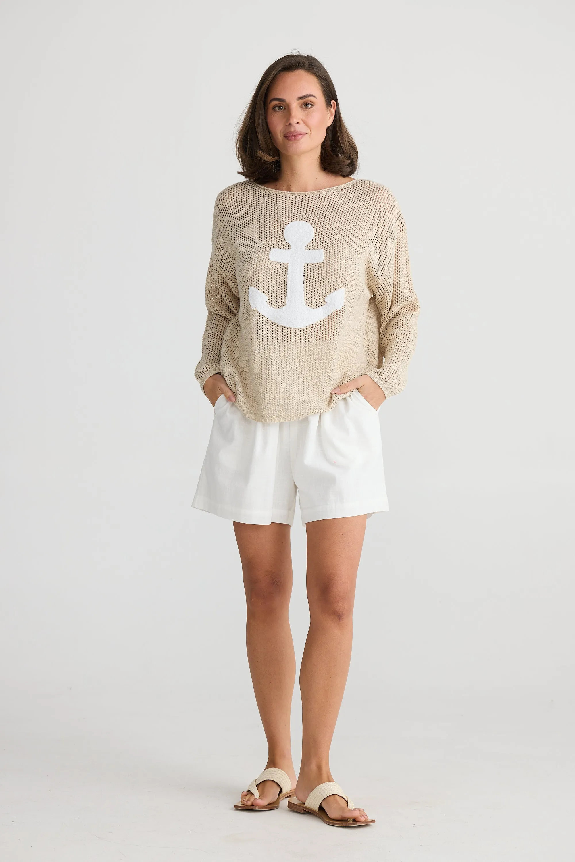 Anchored Knit Nat   White