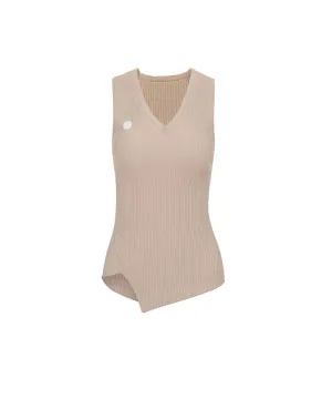 Anell Golf Boy Knit Top - Beige