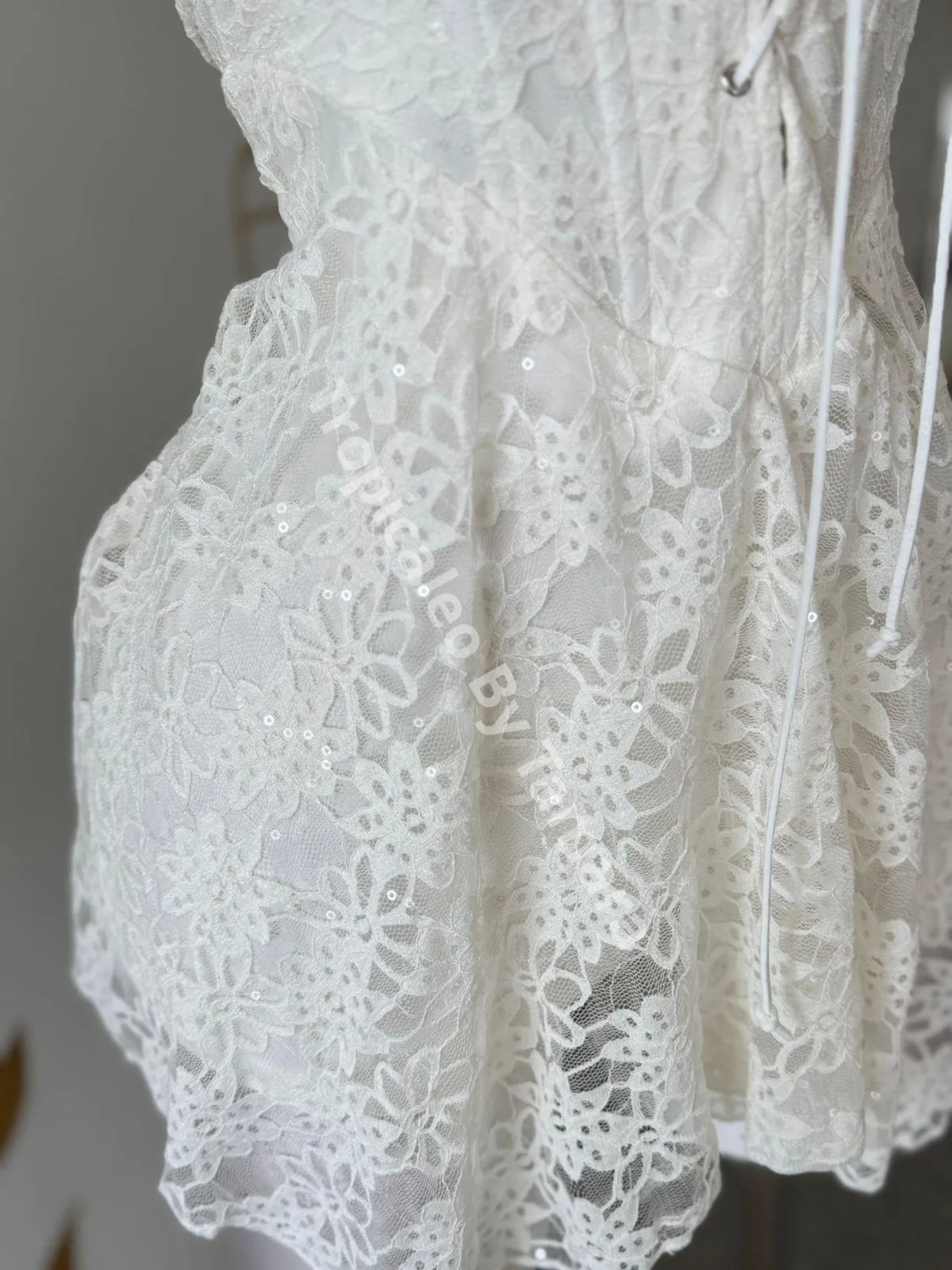 Angelic Bone White Lace Romper