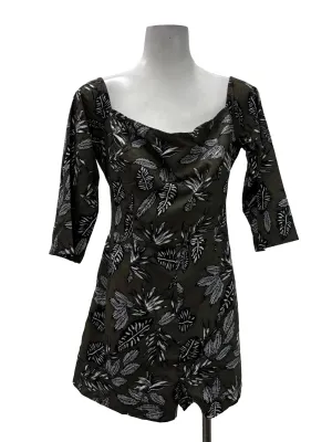 Army Green Square Neck Floral Romper LB