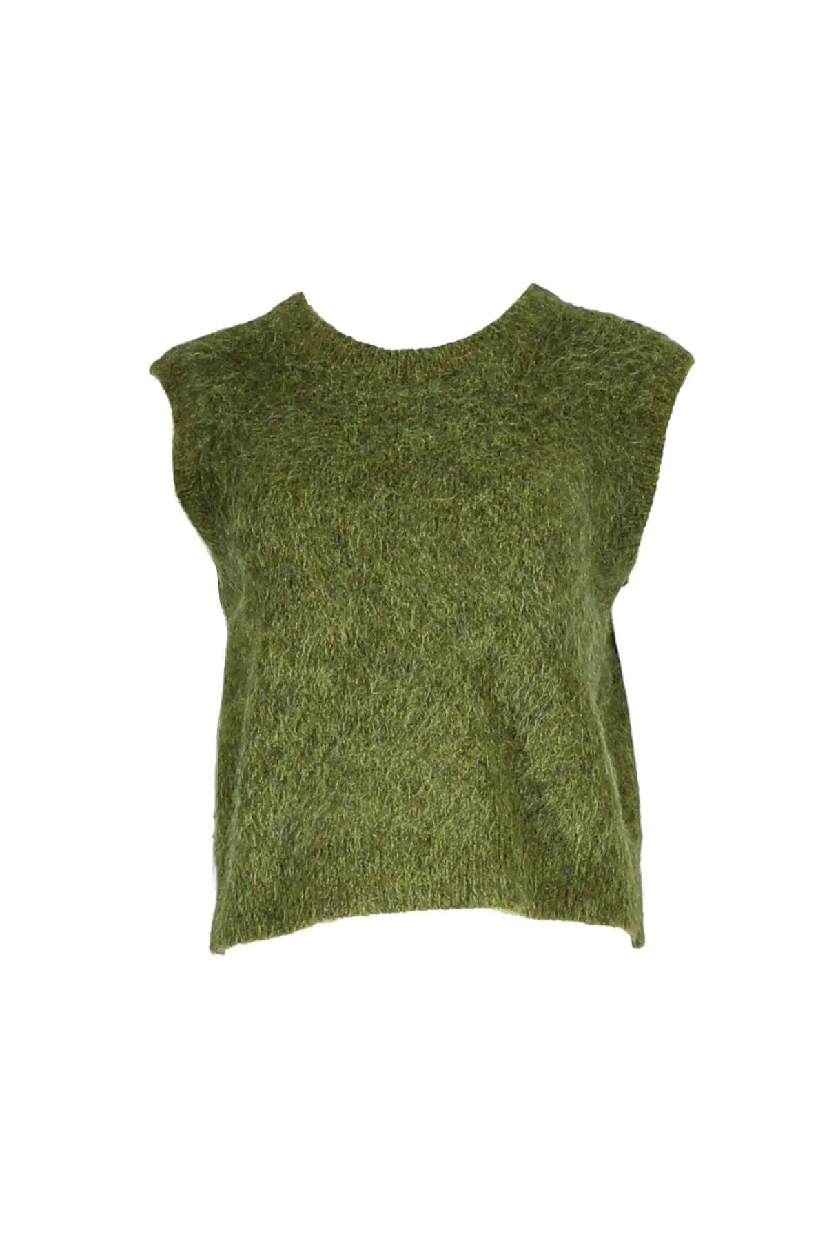 Aspen Knit Vest Moss in Alpaca