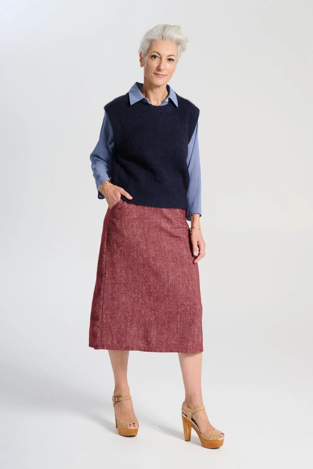 Aspen Knit Vest Navy in Alpaca