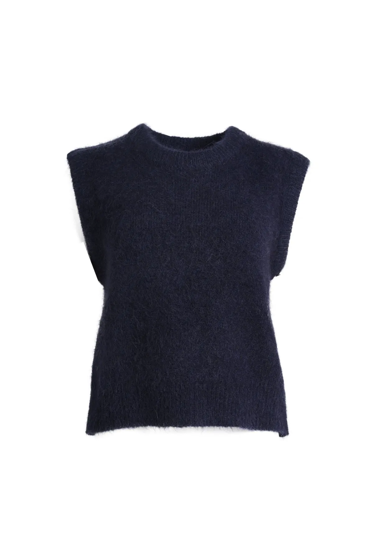 Aspen Knit Vest Navy in Alpaca