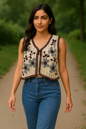 Autumn Bloom Crochet Top