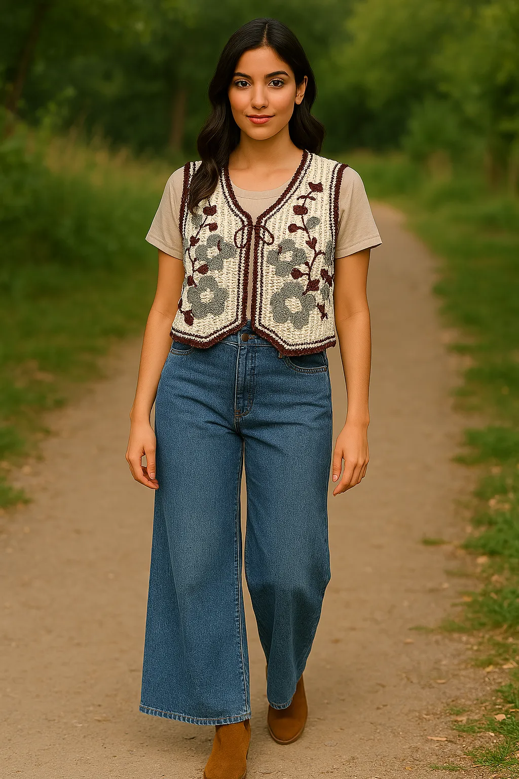 Autumn Bloom Crochet Top