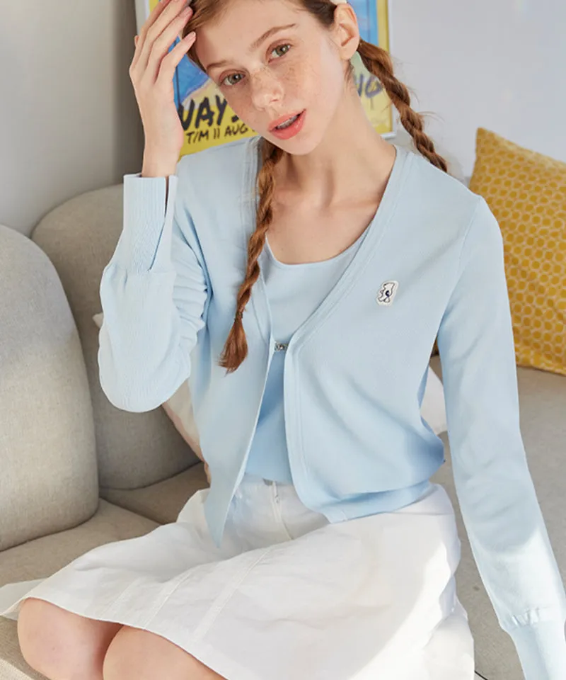 AVEN Sleeveless Knit Cardigan Set - Sky Blue