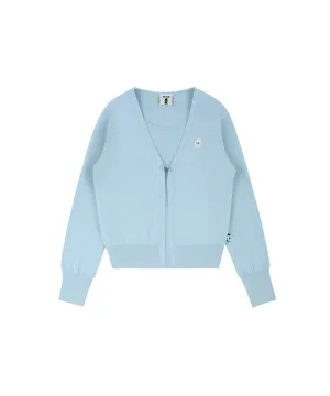 AVEN Sleeveless Knit Cardigan Set - Sky Blue