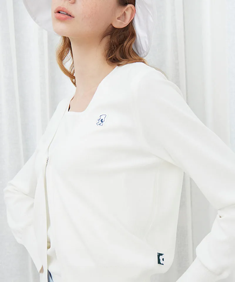 AVEN Sleeveless Knit Cardigan Set -White
