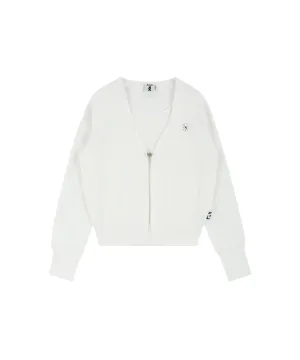 AVEN Sleeveless Knit Cardigan Set -White