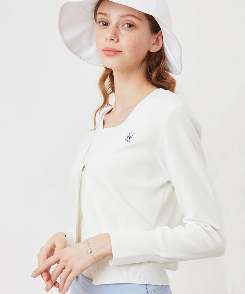 AVEN Sleeveless Knit Cardigan Set -White