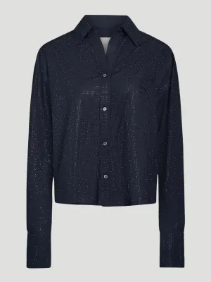 Average Joe Shirt with Crystals in Navy