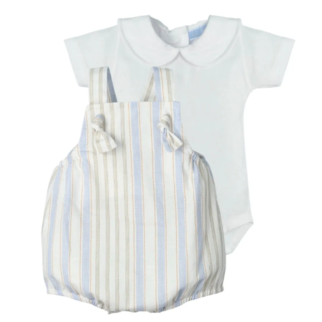 Baby Boys Blue Stripe Romper Set