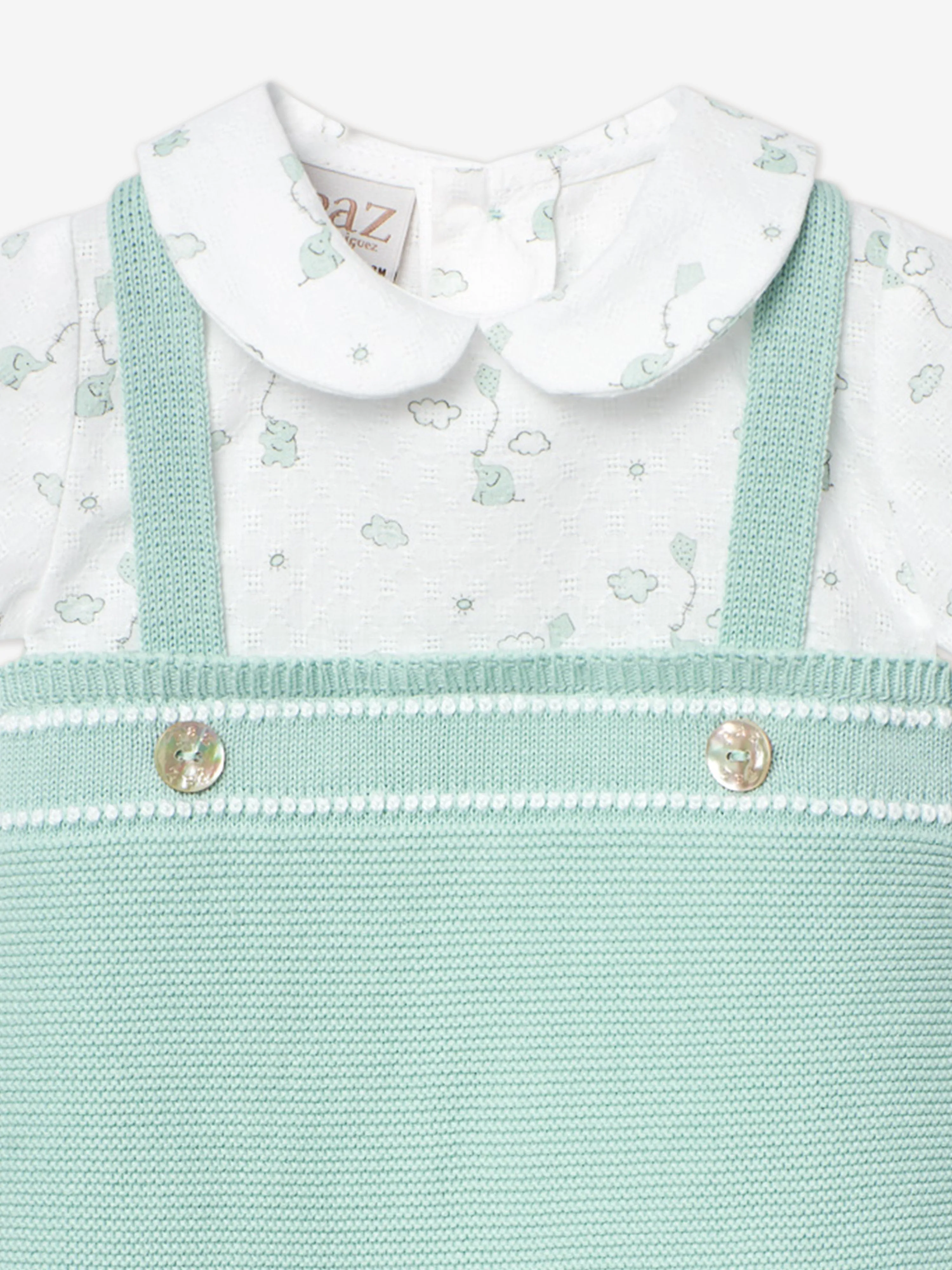Baby Boys Knitted Romper in Green