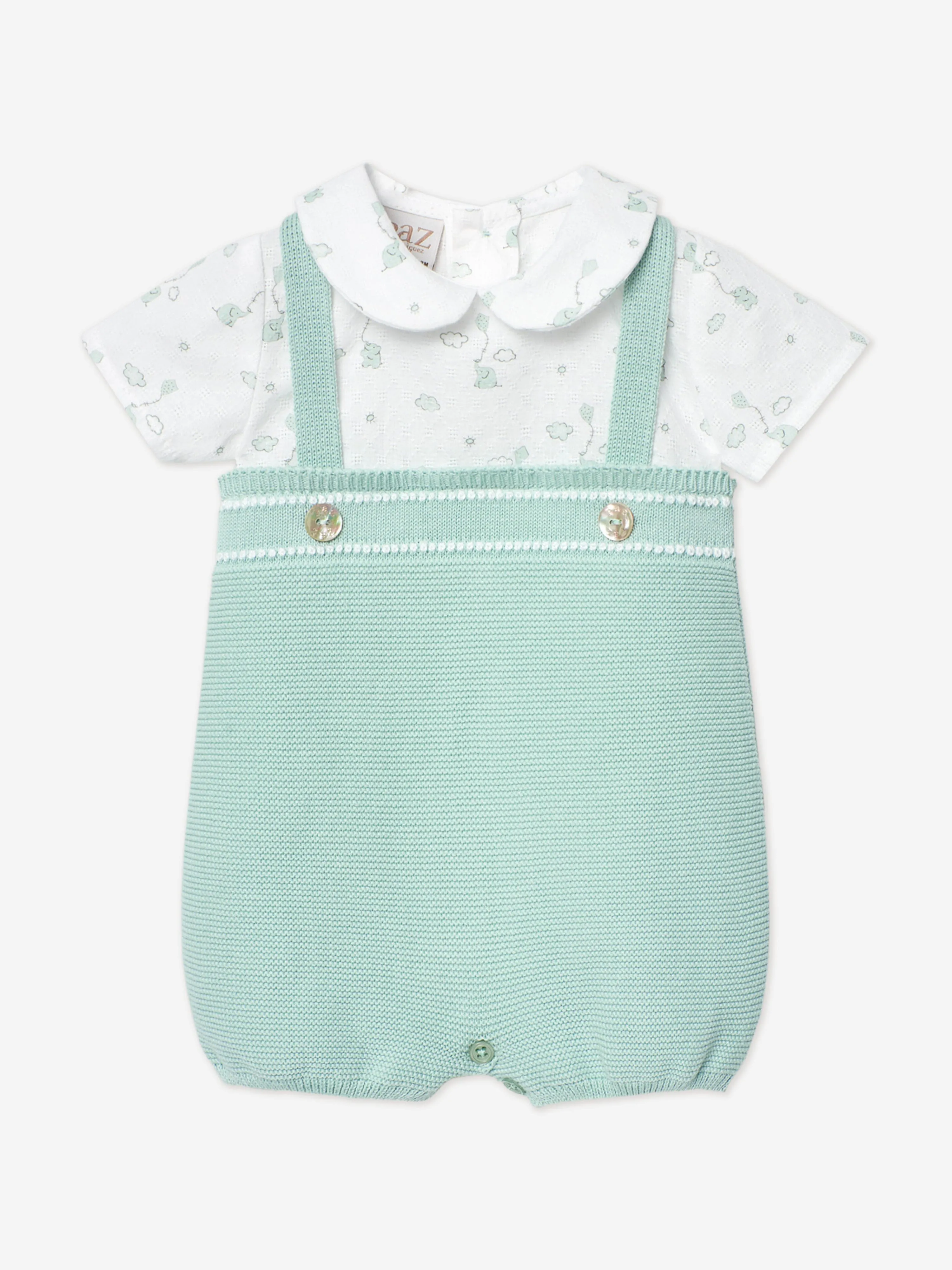 Baby Boys Knitted Romper in Green