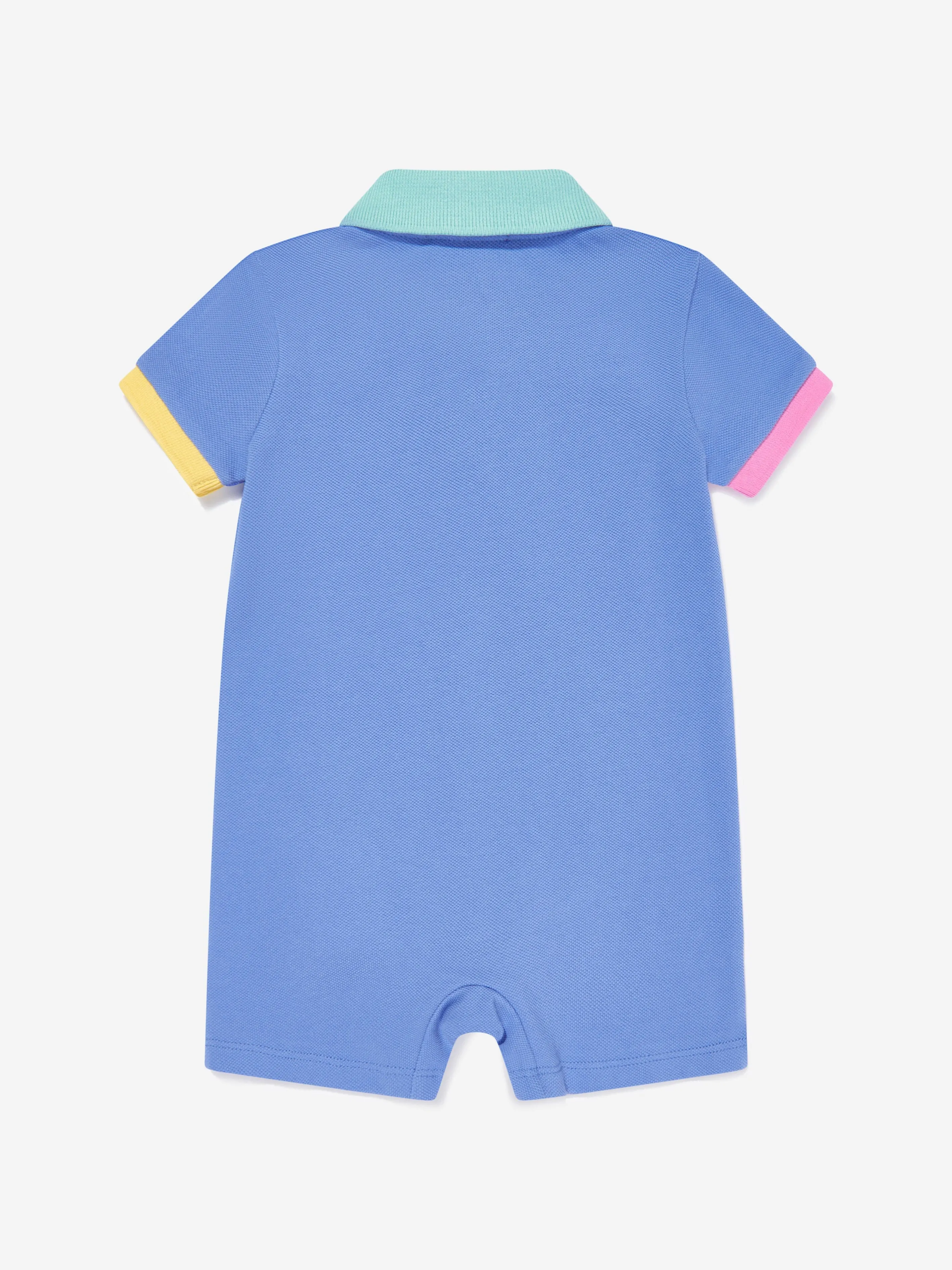 Baby Boys Polo Romper in Blue