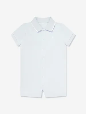 Baby Boys Polo Romper in Blue