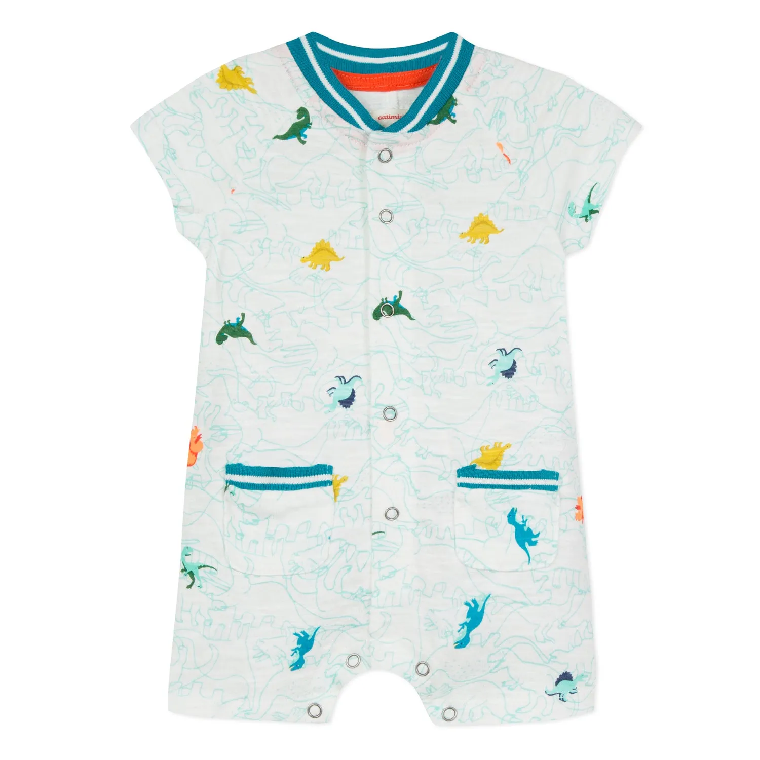 Baby Boys Short Romper with Dinosaur Print