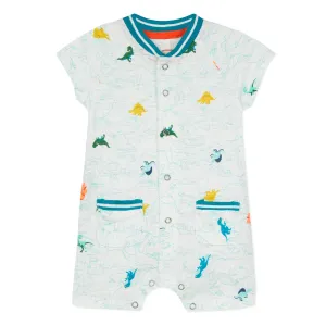 Baby Boys Short Romper with Dinosaur Print