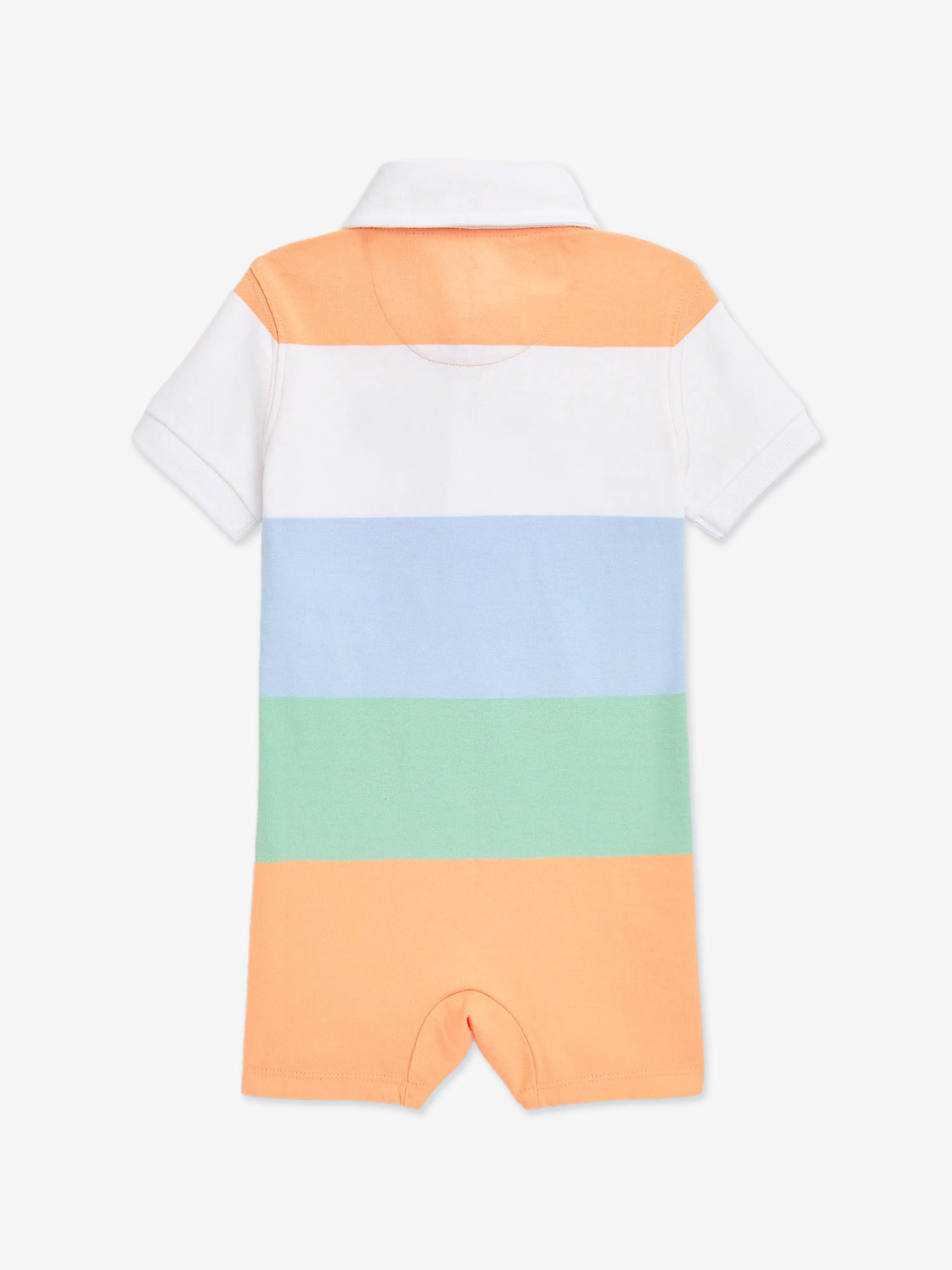 Baby Boys Striped Rugby Romper in Multicolour