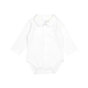Baby Boys White Cotton Bodysuit