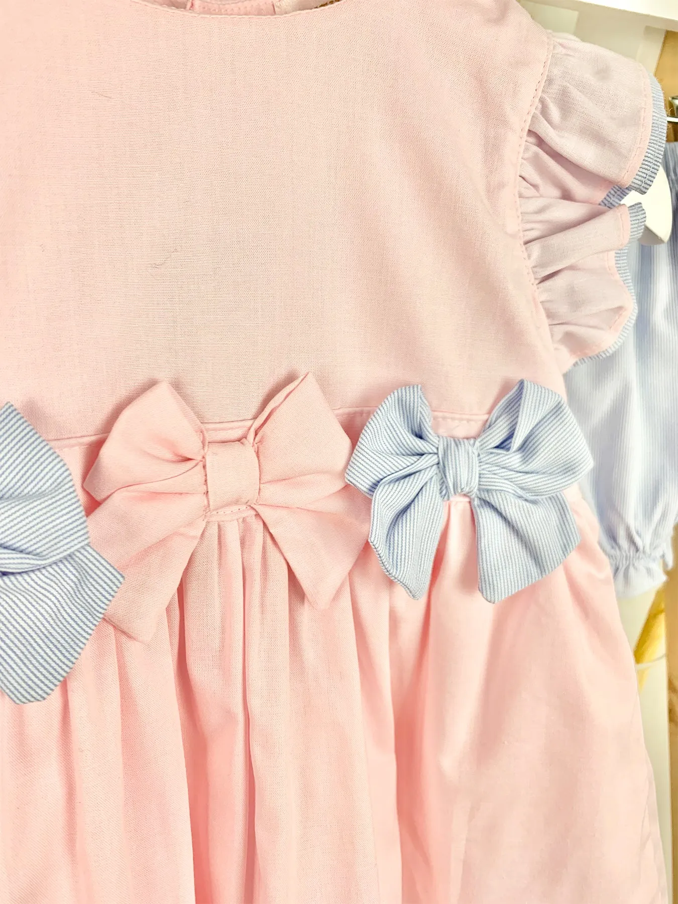 Baby Girl Pink Dress & Bloomers Set