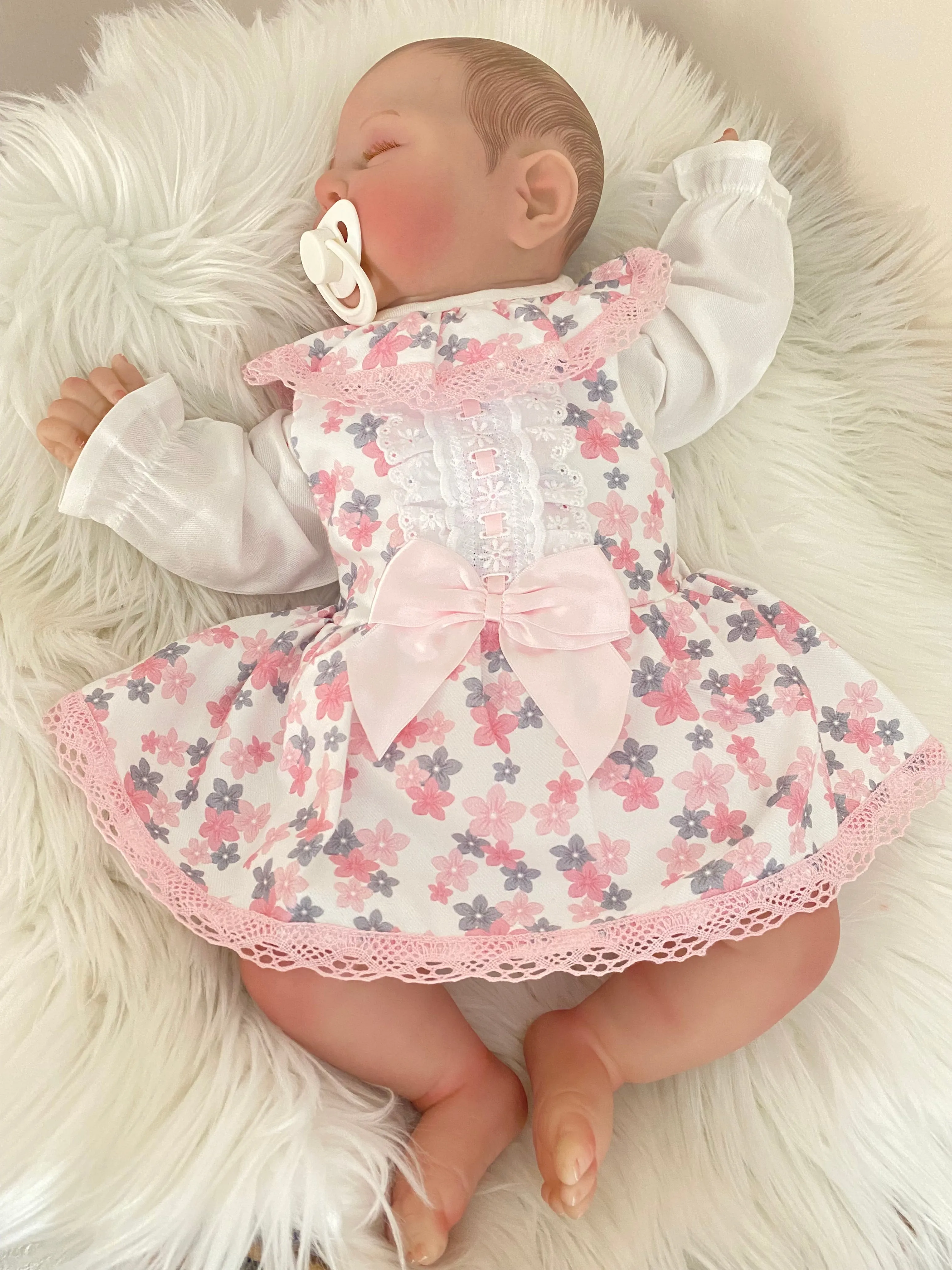 Baby Girls floral spanish  Dress romper outfit with blouse
