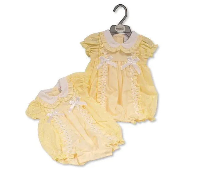 Baby Girls Lemon spanish style Romper with Bows - Daisy chain
