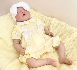 Baby Girls Lemon spanish style Romper with Bows - Daisy chain