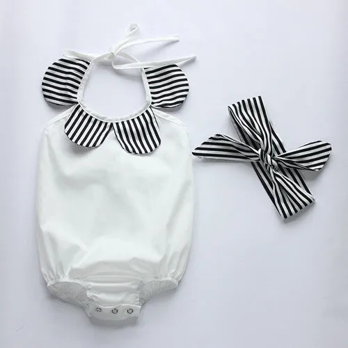 baby toddler summer boutiques baby girls vintage floral ruffle neck romper cloth with bow knot shorts headband