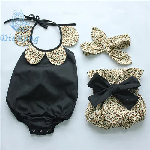 baby toddler summer boutiques baby girls vintage floral ruffle neck romper cloth with bow knot shorts headband
