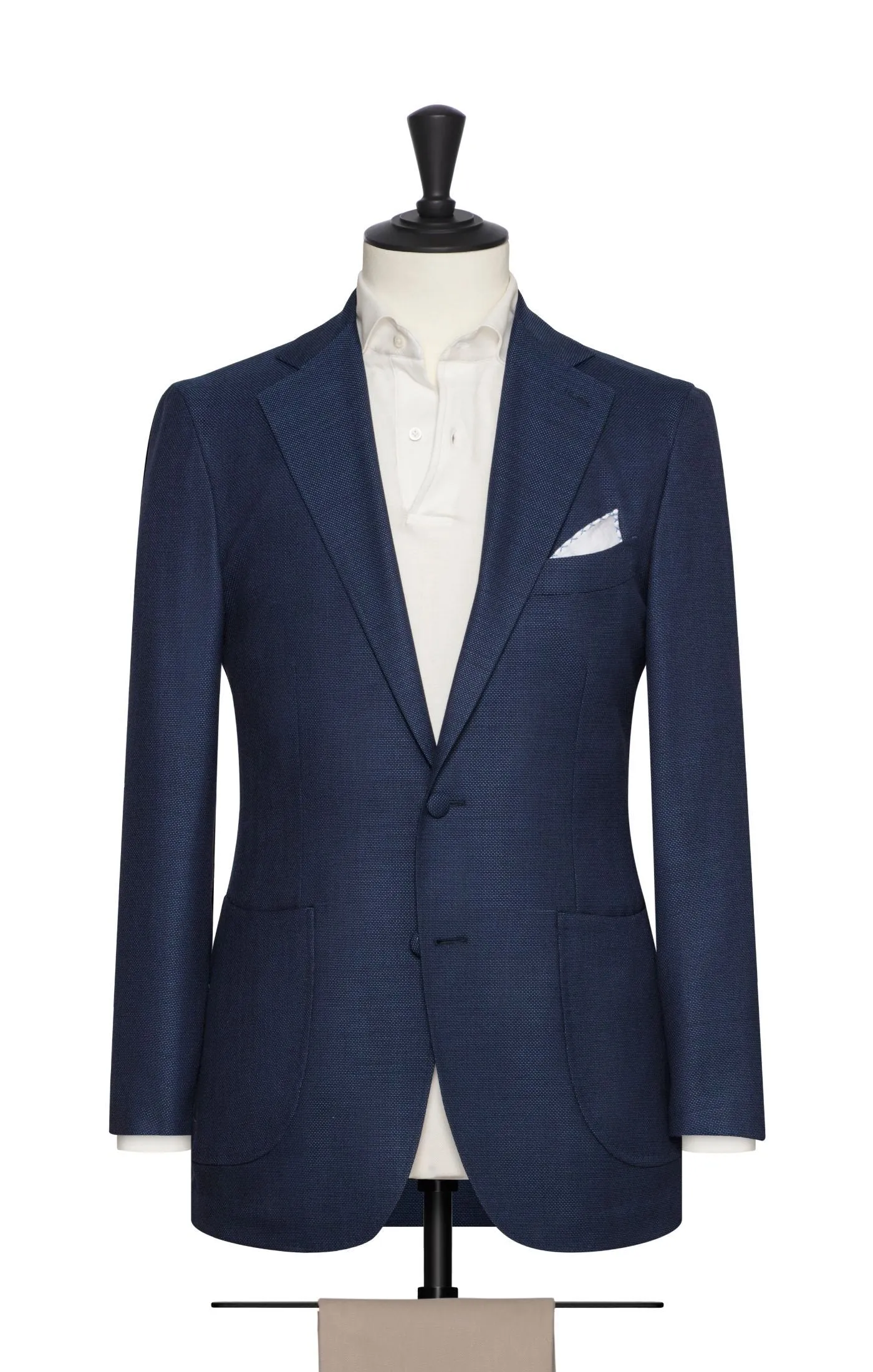Barberis Canonico Royal Blue Merino Wool with Micro Effect Two Ply Hopsack