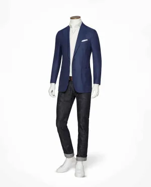 Barberis Canonico Royal Blue Merino Wool with Micro Effect Two Ply Hopsack