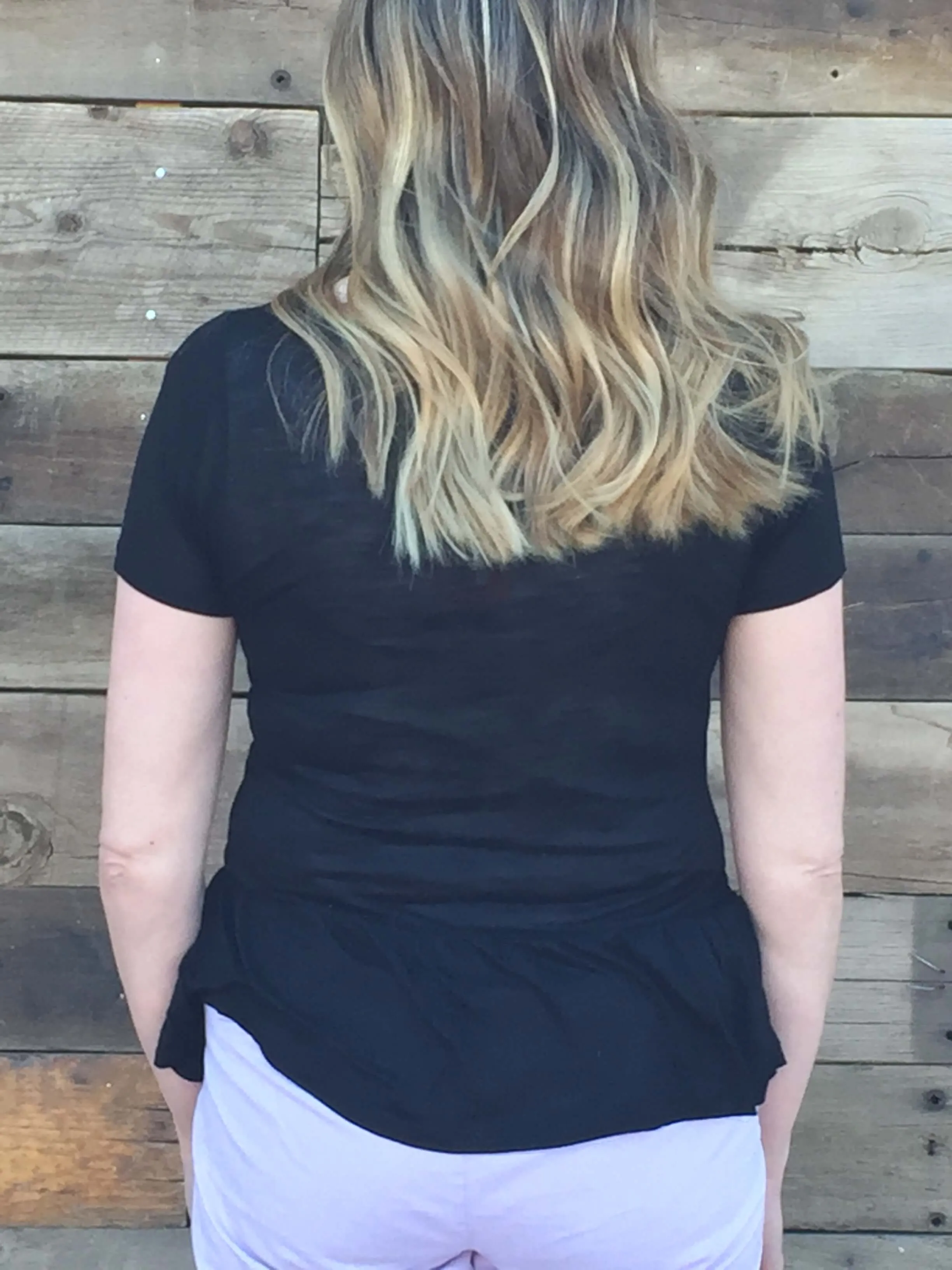Basic Black Ruffle Hem Tee