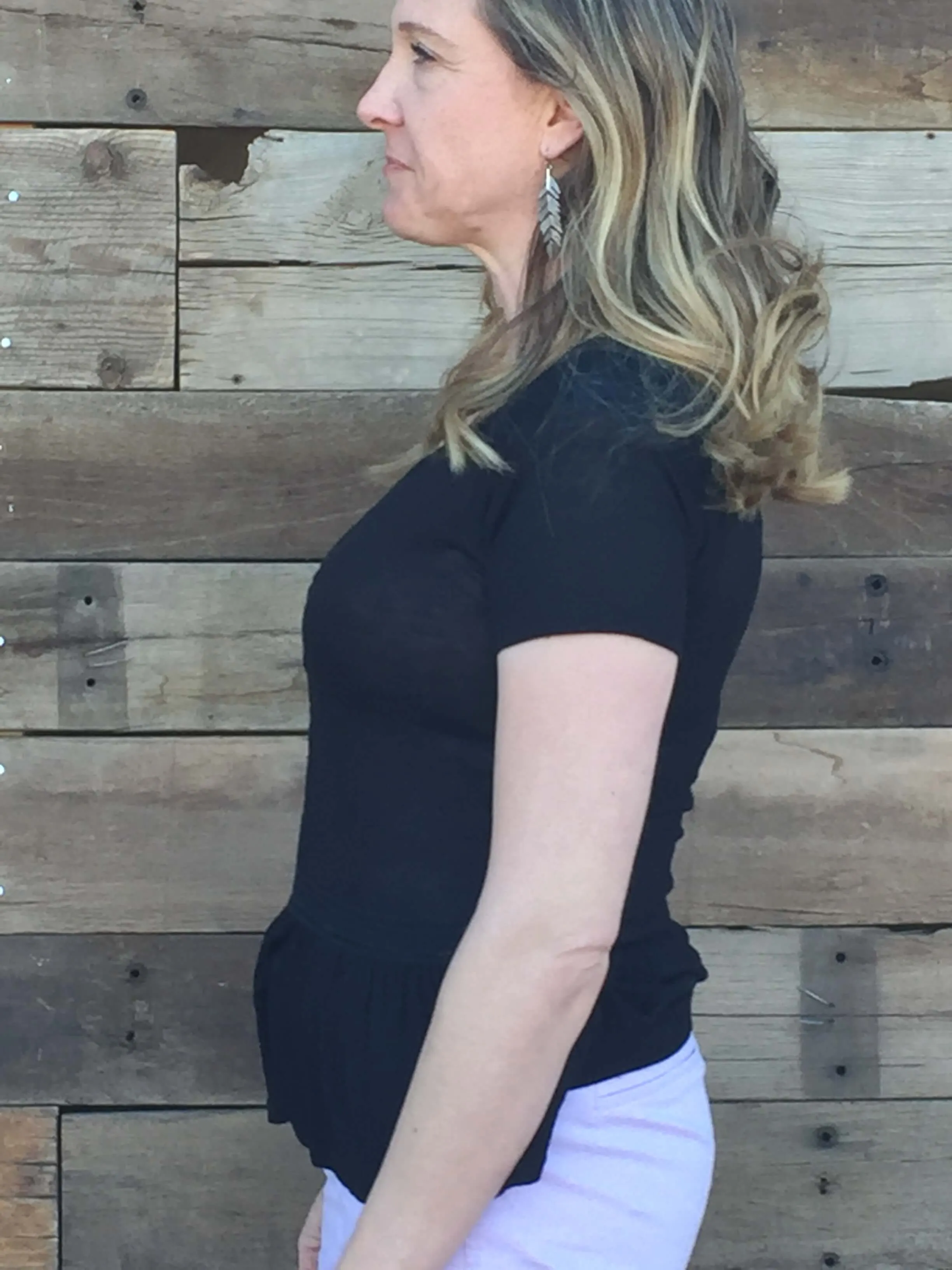 Basic Black Ruffle Hem Tee