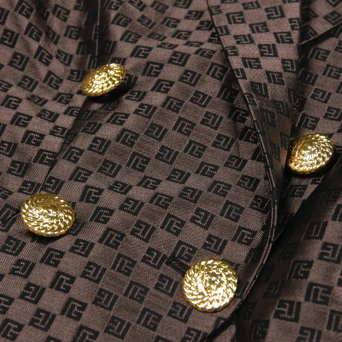 BELINDA MINI MONOGRAM BLAZER IN BROWN