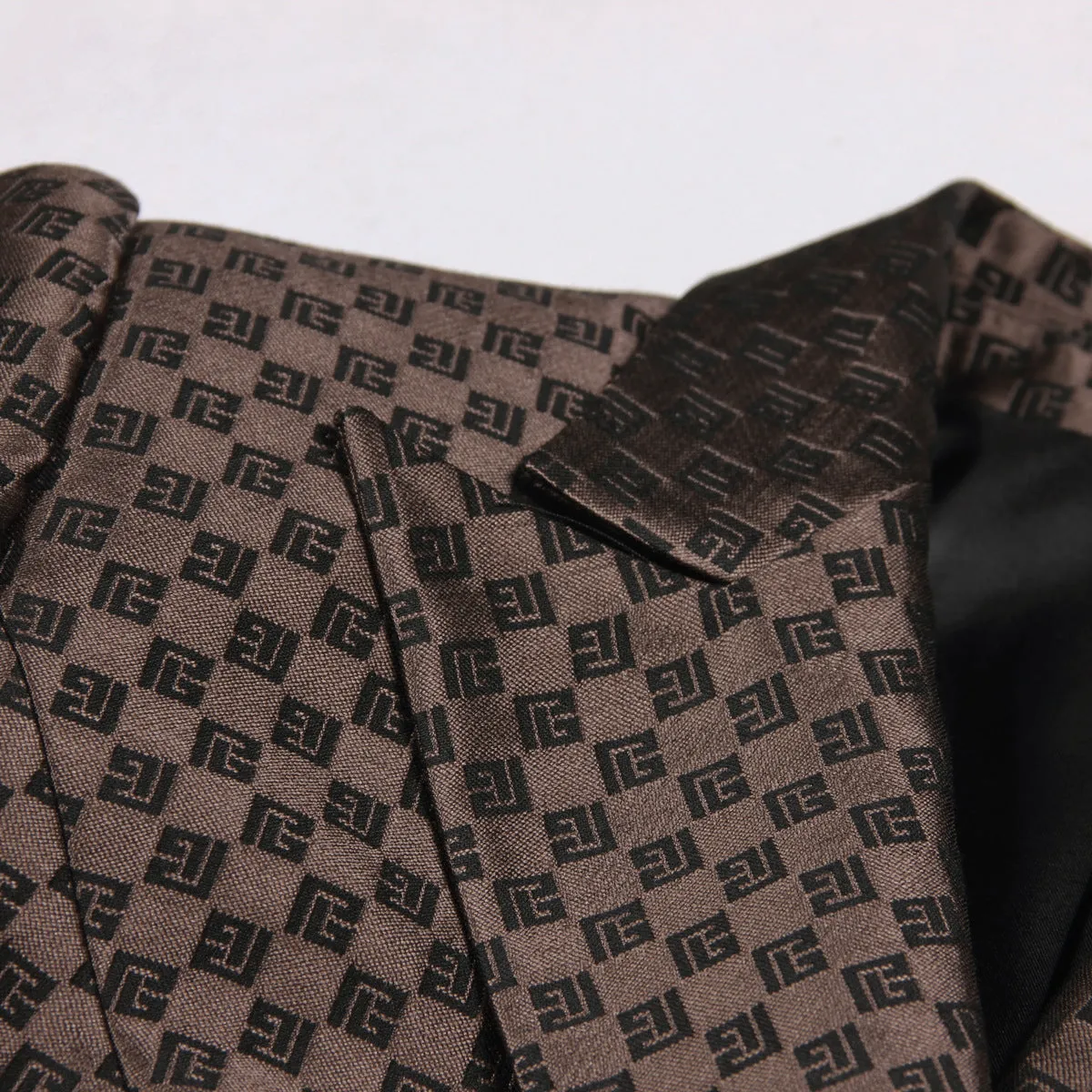 BELINDA MINI MONOGRAM BLAZER IN BROWN