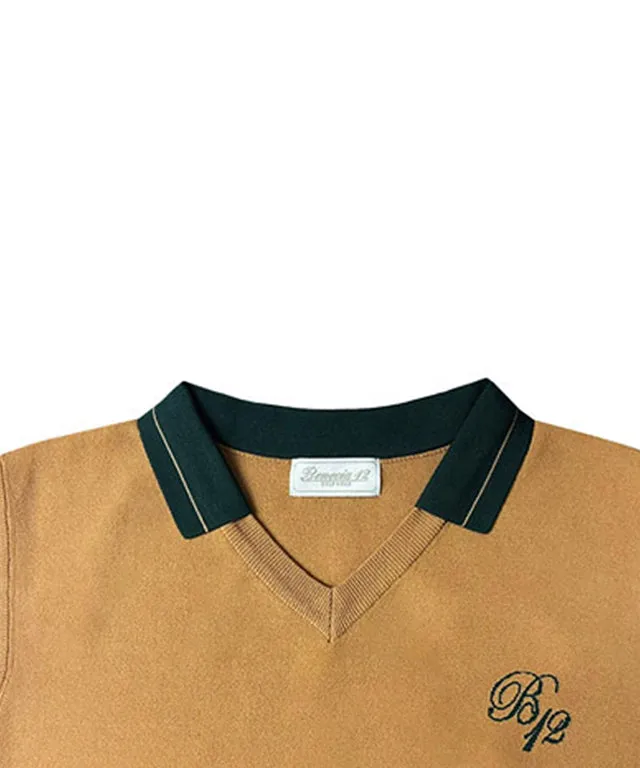 BENECIA 12 Betu Collar Knit Vest - Camel