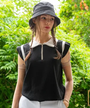 BENECIA 12 Liz Cap Sleeve Knit - Black