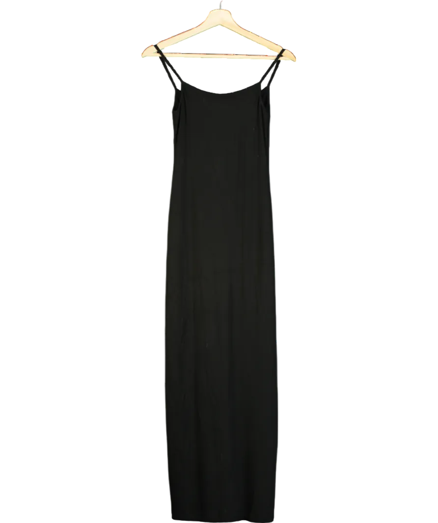 Black Abstract Neck Sleeveless Maxi Dress UK S