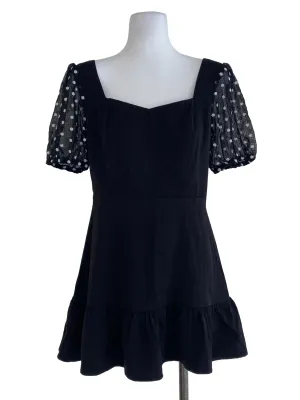 Black Floral Sleeve Romper