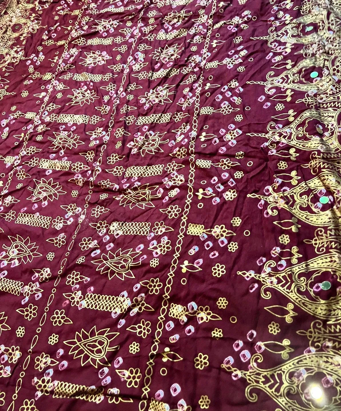 Block print skirt Jaipur Beauty 4 Border skirt with shiny trim