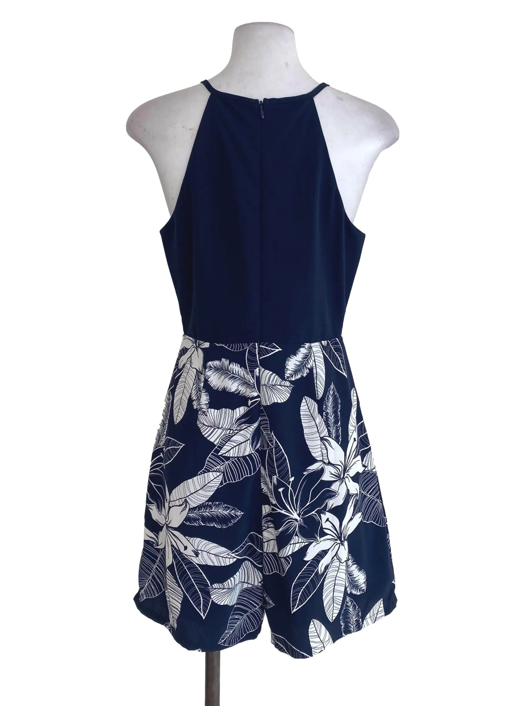 Blue Half Floral Romper TCL