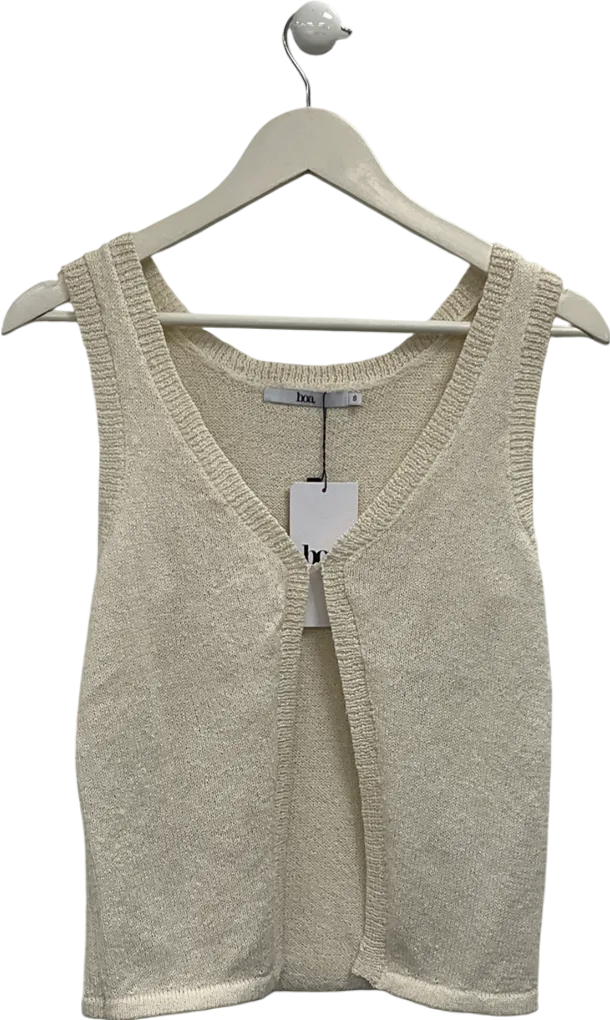 BOA Cream Crochet Knit Waistcoat UK S